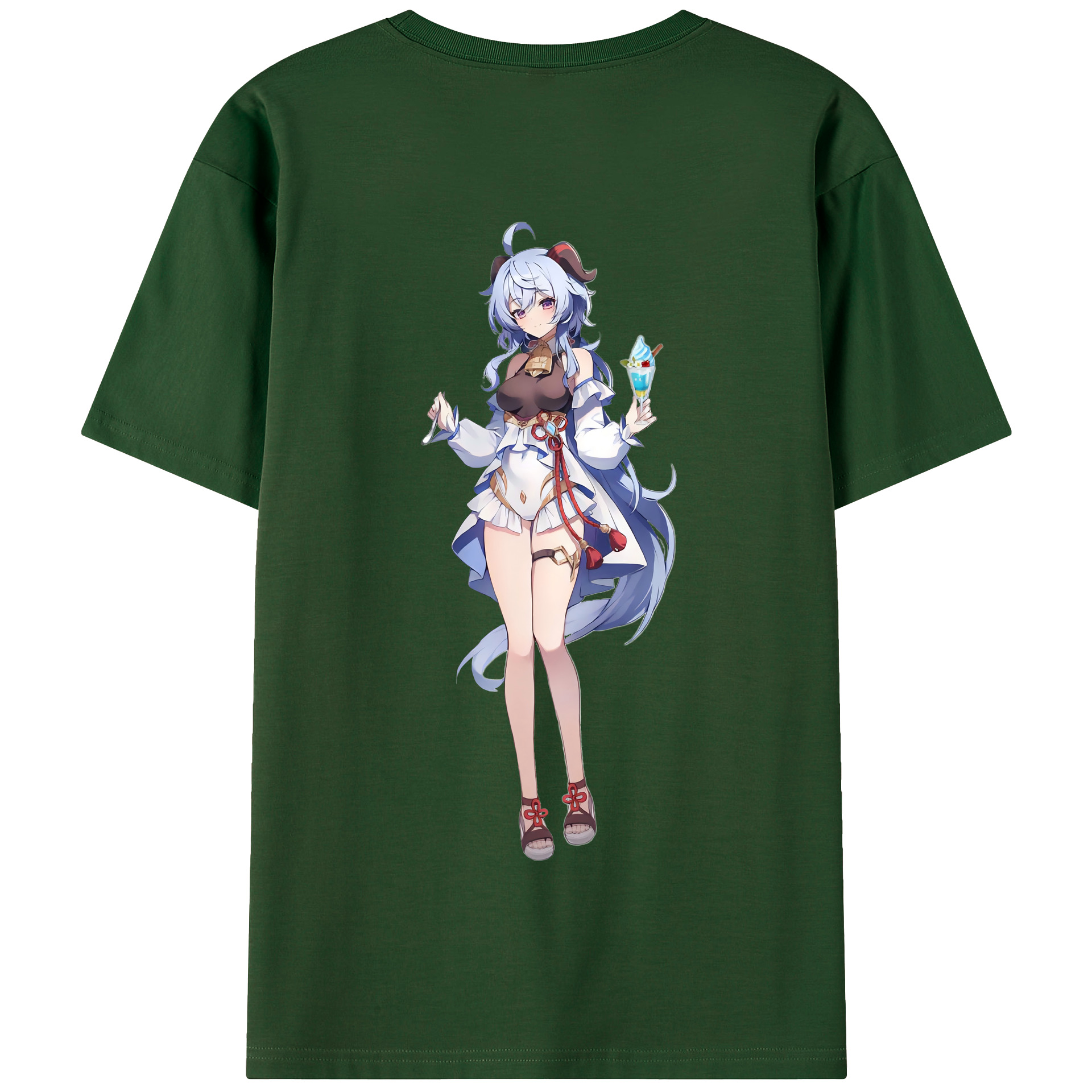 げんし神 甘雨 かんう genshin Ganyu 綿100％半袖Tシャツ（背面プリント）